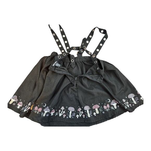 HotTopics sz small Mushroom border grommet suspender skirt black goth grudge - Picture 3 of 14